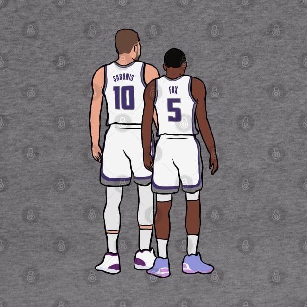 Domantas Sabonis and De'Aaron Fox Back-To by rattraptees